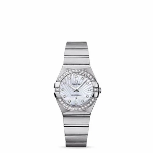 Omega Constellation Quartz 27 Brushed Stainless Steel / Diamond / MOP Supernova 123.15.27.60.55.002 (12315276055002)
